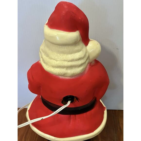 Vintage Santa Claus Blow Mold Lighted Lamp Christmas 17" Hard Plastic 50s-60s - Picture 6 of 8